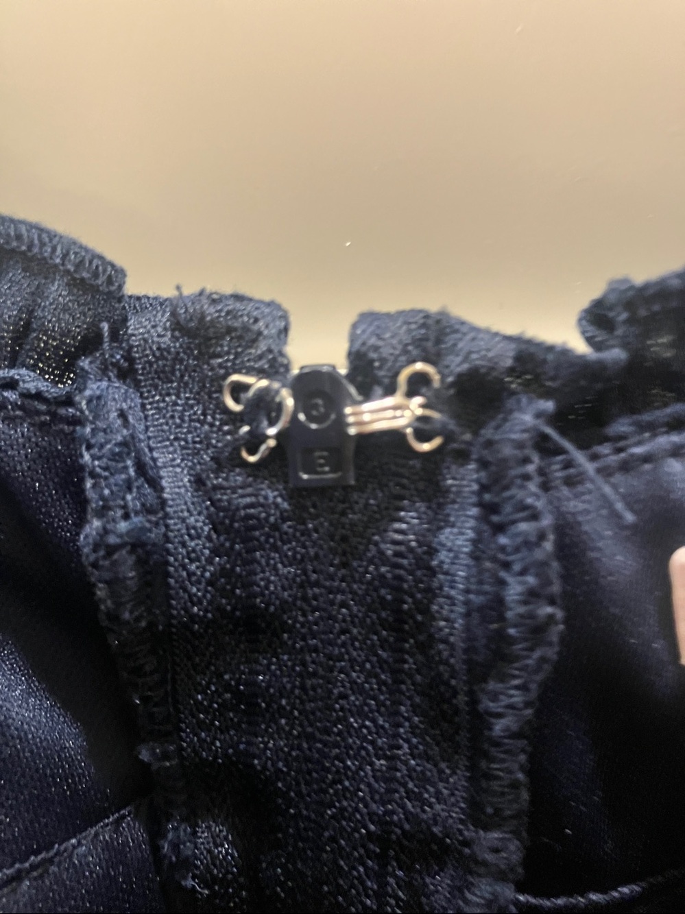 Navy Ruffle Trim Romper - Picture 4 of 6